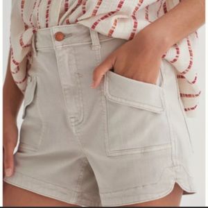 NWOT! Anthropologie,Pilcro Ultra High-Rise Utility Denim Shorts, Size 25